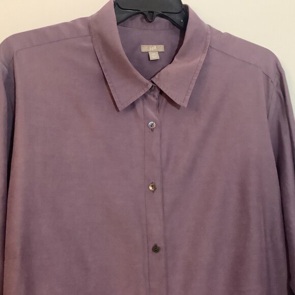 J.Jill Tunic Top Eggplant Color 4 X Long Sleeve - Picture 2 of 10